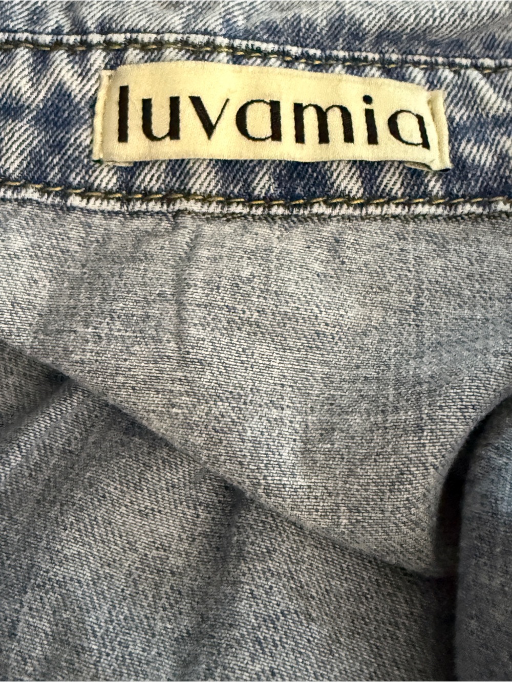 Luvamia Sz S Acid Washed Blue Denim Tunic Shirt Dress | GUC - Picture 4 of 6